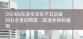 2024山东泰安市东平县县属国有企业招聘第二批递补体检通知