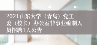 2021山东大学（青岛）党工委（校长）办公室非事业编制人员招聘1人公告