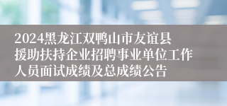 2024黑龙江双鸭山市友谊县援助扶持企业招聘事业单位工作人员面试成绩及总成绩公告