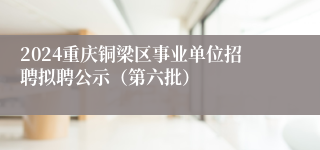 2024重庆铜梁区事业单位招聘拟聘公示（第六批）