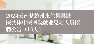 2024云南楚雄州永仁县县域医共体中医医院就业见习人员招聘公告（10人）