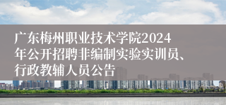 广东梅州职业技术学院2024年公开招聘非编制实验实训员、行政教辅人员公告