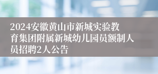 2024安徽黄山市新城实验教育集团附属新城幼儿园员额制人员招聘2人公告