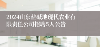 2024山东盐碱地现代农业有限责任公司招聘5人公告