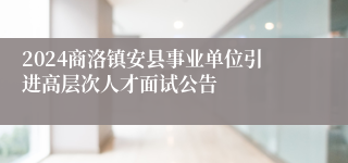2024商洛镇安县事业单位引进高层次人才面试公告