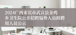 2024广西来宾市武宣县金鸡乡卫生院公开招聘编外人员拟聘用人员公示