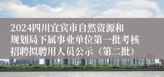 2024四川宜宾市自然资源和规划局下属事业单位第一批考核招聘拟聘用人员公示（第二批）