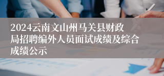 2024云南文山州马关县财政局招聘编外人员面试成绩及综合成绩公示