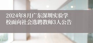 2024年8月广东深圳实验学校面向社会选聘教师3人公告
