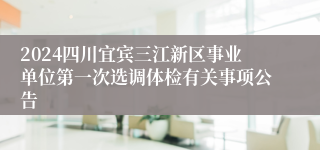 2024四川宜宾三江新区事业单位第一次选调体检有关事项公告
