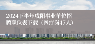 2024下半年咸阳事业单位招聘职位表下载（医疗岗47人）