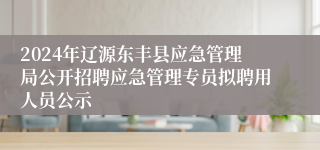 2024年辽源东丰县应急管理局公开招聘应急管理专员拟聘用人员公示