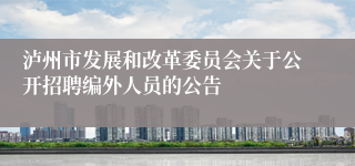 泸州市发展和改革委员会关于公开招聘编外人员的公告
