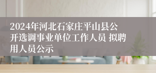 2024年河北石家庄平山县公开选调事业单位工作人员 拟聘用人员公示