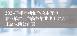 2024下半年新疆乌鲁木齐市事业单位面向高校毕业生引进人才总成绩公布表