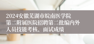 2024安徽芜湖市皖南医学院第二附属医院招聘第二批编内外人员技能考核、面试成绩