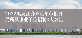 2022黑龙江齐齐哈尔市粮食局所属事业单位招聘3人公告