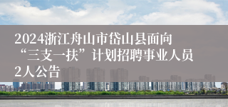 2024浙江舟山市岱山县面向“三支一扶”计划招聘事业人员2人公告