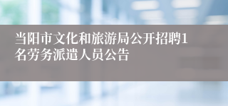 当阳市文化和旅游局公开招聘1名劳务派遣人员公告