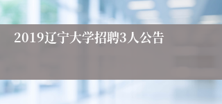 2019辽宁大学招聘3人公告