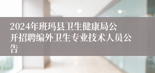 2024年班玛县卫生健康局公开招聘编外卫生专业技术人员公告