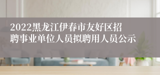 2022黑龙江伊春市友好区招聘事业单位人员拟聘用人员公示