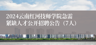 2024云南红河技师学院急需紧缺人才公开招聘公告（7人）