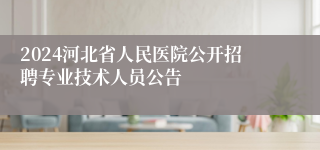 2024河北省人民医院公开招聘专业技术人员公告