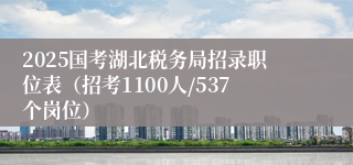 2025国考湖北税务局招录职位表（招考1100人/537个岗位）