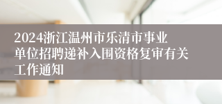 2024浙江温州市乐清市事业单位招聘递补入围资格复审有关工作通知