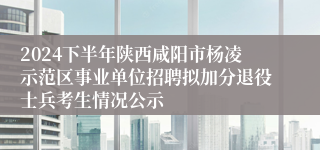 2024下半年陕西咸阳市杨凌示范区事业单位招聘拟加分退役士兵考生情况公示