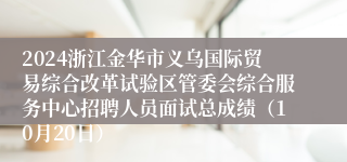 2024浙江金华市义乌国际贸易综合改革试验区管委会综合服务中心招聘人员面试总成绩（10月20日）