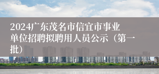 2024广东茂名市信宜市事业单位招聘拟聘用人员公示（第一批）