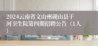 2024云南省文山州砚山县干河卫生院第四期招聘公告（1人）