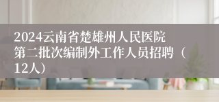 2024云南省楚雄州人民医院第二批次编制外工作人员招聘（12人）