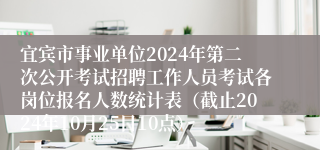 宜宾市事业单位2024年第二次公开考试招聘工作人员考试各岗位报名人数统计表（截止2024年10月25日10点）
