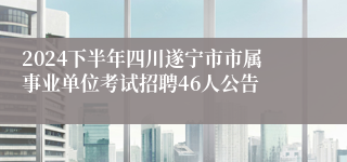 2024下半年四川遂宁市市属事业单位考试招聘46人公告