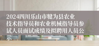 2024四川乐山市犍为县农业技术指导员和农业机械指导员参试人员面试成绩及拟聘用人员公示