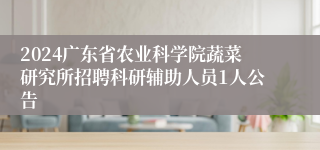 2024广东省农业科学院蔬菜研究所招聘科研辅助人员1人公告