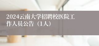 2024云南大学招聘校医院工作人员公告（1人）