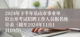 2024年下半年乐山市事业单位公开考试招聘工作人员报名统计表（截至2024年11月1日10点）