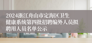 2024浙江舟山市定海区卫生健康系统第四批招聘编外人员拟聘用人员名单公示