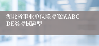 湖北省事业单位联考笔试ABCDE类考试题型