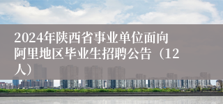 2024年陕西省事业单位面向阿里地区毕业生招聘公告（12人）