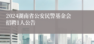 2024湖南省公安民警基金会招聘1人公告