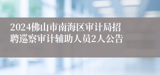 2024佛山市南海区审计局招聘巡察审计辅助人员2人公告