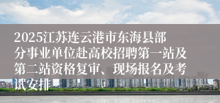 2025江苏连云港市东海县部分事业单位赴高校招聘第一站及第二站资格复审、现场报名及考试安排