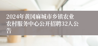 2024年黄冈麻城市乡镇农业农村服务中心公开招聘32人公告