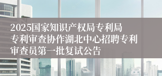 2025国家知识产权局专利局专利审查协作湖北中心招聘专利审查员第一批复试公告