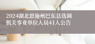 2024湖北恩施州巴东县选调机关事业单位人员41人公告